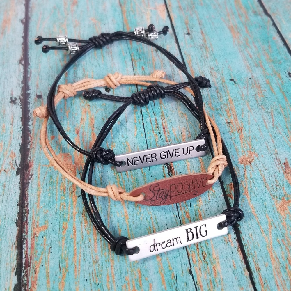 Leather Bracelet Lot of Three